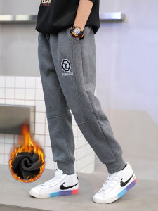 Thickened Fleece Boys Sports Pants Autumn Winter Casual Loose Children Sweatpants Cotton Polyester Blend mid Waist Trousers