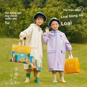 Áo Mưa Hoạt Hình Cho Bé Trai Và Bé Gái Áo Mưa EVA Chống Thấm Nước Có Ghế Ngồi Đi Học Áo Mưa Đi Bộ Đường Dài Cho Trẻ Em