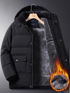 ROMON | Lomond Mens Fleece Lined Jacket Thickened Warm Spring Autumn New Style Dad Clothes Fashion Urban Style Zipper Closure Coat