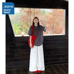 Jeanswest | Áo Thun Nữ Dễ Thương Cổ Tròn Tay Ngắn Slimming Màu Trắng