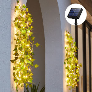 1pc Artificial Vine Solar String Lights Ivy Garland Fairy String Lights Green Leaf Vine Solar Fairy Lights for Wedding Party