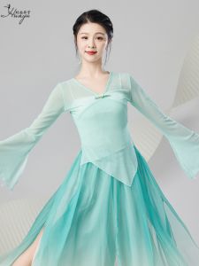 Trang phục múa Trung Quốc cổ điển thanh lịch dành cho nữ Phong cách mới với lưới thoáng khí Lý tưởng cho biểu diễn và luyện tập dân gian