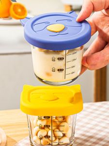 Baby Food Storage Container Glass Freezer Preservation Rectangular Shaped Heat Resistant Bowl for Infants Feeding Tool