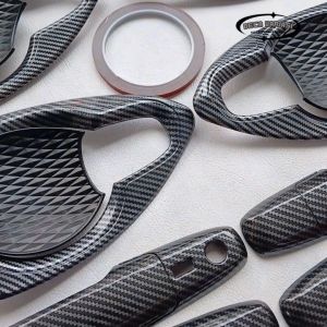 Paket Outer Handle Cover Pegangan Pintu & Cover Spion & Tank Cover All New Veloz 2022-2024 Glossy Carbon