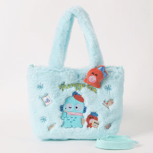 Sanrio Plush Crossbody Bag Cute Cinnamon Dog Meow Meow Small Storage Bag Soft Polyester Handbag for Daily Use Non-Washable