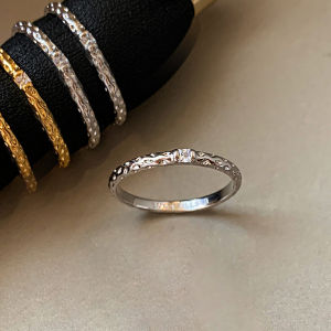 Nhẫn Kim Loại Bạc Thủ Công Đính Đá Zirconia Mỏng Sang Trọng Cho Nữ Nhẫn Ngón Trỏ Nhẫn Thời Trang Thanh Lịch