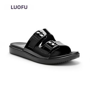 Loafers Roman Style Womens Slippers Double Band Anti-Slip Home Outdoor Comfortable EVA Flat Heel Sandals for Daily Wear