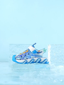 Sandal bé trai khóa dán HOBIBEAR E152361205 Xixa Blue dép trẻ em chính hãng đế EVA vải lưới thoáng khí