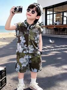 Bộ Áo Thun Không Tay Mỏng Nhẹ Cho Bé Trai Mùa Hè