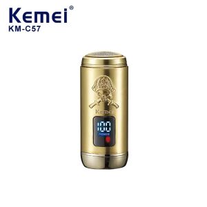 Kemei KM-C57 Professional Mini Electric Shaver Travel Portable Electric Razor Men USB-C Rechargeable Cordless Compact Shave For Home