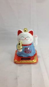 PAJANGAN LUCKY CAT KUCING HOKI FUK LU SHOU TENAGA SURYA