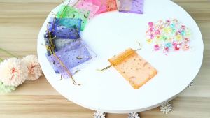 50PCS Light Blue Moon Stars Drawstring Organza Bags Jewelry Gift Bags Pouches Organza Favor Pouches for Christmas Wedding
