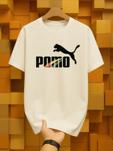 เสื้อยืดคอกลมแขนสั้นทรงหลวมสไตล์อเมริกันสำหรับผู้ชาย ผ้าฝ้ายผสมโพลีเอสเตอร์ คอลเลกชั่นฤดูร้อน 2025 ลำลอง แฟชั่น