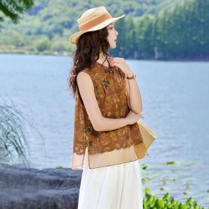 MANWUJINGLING | Chinese Style Embroidery Flowered Mandarin Collar Casual Rejuvenating Womens Suit