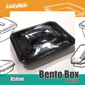 LuckyRich - Bento Box 4div 100pcs Plastic Food Container with lid cover - for food storage