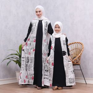 bisa cod bayar d tempat - gamis koran terbaru 2021 gamis koran Arabic motif termurah terviral terbaru gamis koran couple mom dan kids ibu dan anak