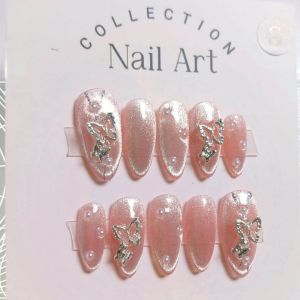 Móng tay thiết kế Nail box mắt mèo hồng mã số AB22