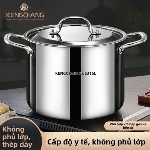 RONGCHUAN | Nồi Hấp Và Nấu Bằng Thép Không Gỉ 316L Cực Dày Đạt Tiêu Chuẩn Thực Phẩm