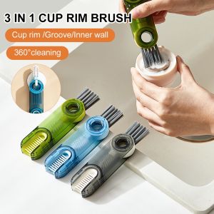 3 in 1 Cup Lid Cleaning Brush Cover Cleaning Brush Milk Bottle Cleaning Brush Kitchen Mini Cup Brush