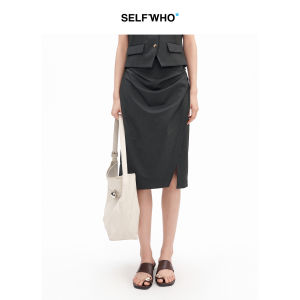 Summer Casual Business High Waist Slit Skirt