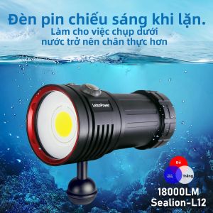 Đèn Pin Lặn LetonPower 18000Lumens Đèn Pin Lặn Có Thể Sạc Lại Dưới Nước 100m Chống Nước Để Chụp Ảnh Video Đèn Chiếu Sáng T6 LED