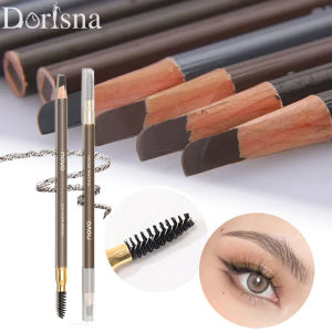 Dorisna Eyebrow Pencil with Brush Wooden Handle Waterproof Eyebrow Tattoo Tint Eyebrows Pencil Makeup Cosmetics Long Lasting Eye Brow Pencil