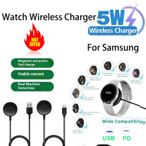 USB Type c Black For Samsung Galaxy Watch 7/Ultra/FE/6/6 Classic/5/5 Pro Smart Watch Charger Replacement Charger Charging Dock