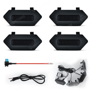 Đèn LED DRL RGBW Cảnh Báo Toyota 4Runner TRD Pro 2025 Lưới Tản Nhiệt Trước 4 Chiếc Điều Khiển Bằng Ứng Dụng Đèn Xe Màu Đen Chất Liệu ABS+LED Đèn Chạy Ban Ngày