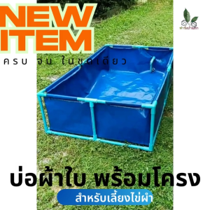 ฟาร์มบ้านเรา บ่อผ้าใบเลี้ยงไข่ผำ พร้อมโครง สำหรับเลี้ยงไข่ผำ  แถมฟรีท่อน้ำทิ้ง + กาลักน้ำกันน้ำล้น แบบง่ายๆ ครบ จบ ในชุดเดียว