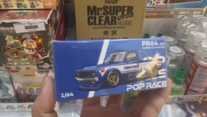 Mô Hình Xe Pop Race 1/64 Pandem Datsun 620 Metallic Blue Toyo Tires #66 PR64-217 Chính Hãng