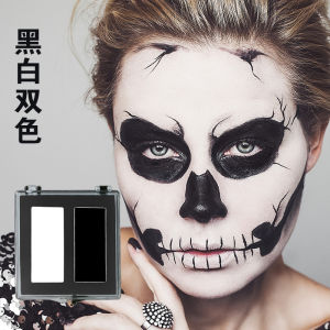 Pure White Foundation Female Ghost Makeup Horror Halloween Special Effect Facial Makeup Supplies Clown Black and White Painted Props