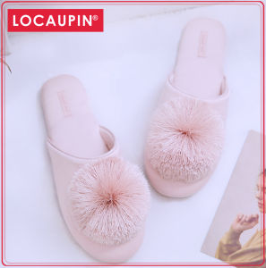Locaupin Shoe Cute Tassel Slippers Summer Woman Non-Slip Indoor Flat Sandals Casual Ladies Shoes