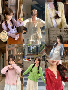 imimtuan | Áo Sweater Knit Thêu Ren Trống Đẹp và Nhẹ Nhàng