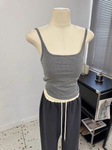 ฤดูใบไม้ร่วง ฤดูหนาว รูปแบบใหม่ ผ้าขนแกะ อุ่น สลิมฟิต ผู้หญิง เสื้อกล้าม Latex Pad Inner Wear Youth เสื้อกั๊ก ชุดชั้นในสีแดงเข้ม