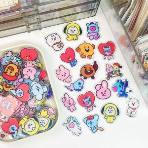 Line Friends | Tấm Acrylic BT21 4CM Phụ Kiện Trang Trí DIY Cho Nam Châm Tủ Lạnh Và Ốp Điện Thoại Quà Tặng Hoạt Hình Anime Dễ Thương Bộ Phận Lính