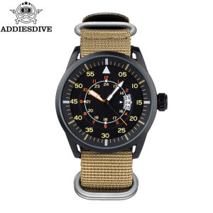 Đồng Hồ Thạch Anh Thời Trang Nam ADDIESDIVE 44mm Kim Dạ Quang Dây Đeo Nylon Chống Nước 50m Đồng Hồ Analog Mặt Số Lớn Có Lịch Đầy Đủ