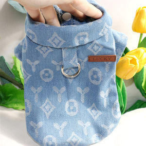 Pet Denim Wear Teddy Bichon Pomeranian Yorkshire Schnauzer Small Size Dogs Traction Dog Jacket