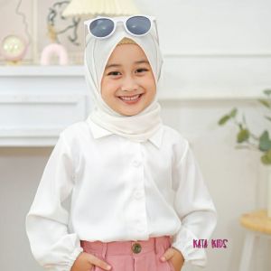Dealova Kemeja Anak Perempuan kekinian 2-12 tahun Baju Atasan putih Anak Perempuan