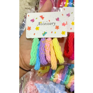 (LUSINAN) ISI 12 KAR KUNCIR RAMBUT IKAT KERUT IMPORT