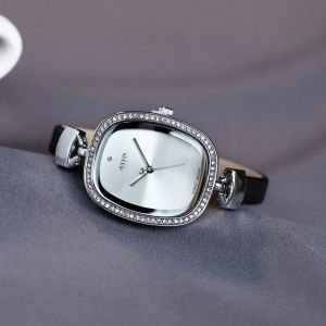 Đồng Hồ Thời Trang Nữ Julius Retro Đính Đá Rhinestone Đơn Giản Cao Cấp Da Khóa Kim Loại Mặt Tròn 30mm Kháng Nước 30m