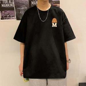 Suede Summer Loose Handsome Short Sleeve Boys T-shirts Cityboy Retro Trendy All-Matching Hong Kong Style Half Sleeve T-shirt