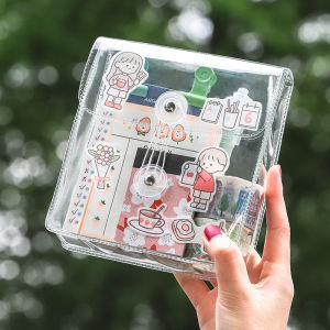 Portable Large Capacity Wire-Winding Transparent PVC Storage Bag for Small Objects Simple Minimalist Design Water-Resistant