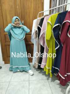 Aira Syari Kids | Gamis anak plus hijab 1-12 tahun