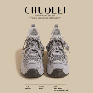 CHUOLEI | New Vintage Paris Thick Sole Womens Dad Shoes Dual Laces