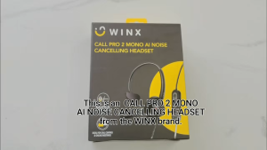 WINX CALL Pro 2 Mono AI Noise Cancelling Headset with wire 3-mic array Online controls quick volume&mute access USB2.0/Type-C connect compatible for Windows macOS & Linux HS113