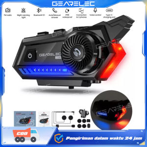 GEARELEC X5 Headset Helm Sepeda Motor Bluetooth 5.1 Earphone Nirkabel Tahan Air IP65 with Radio FM