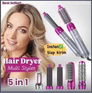 Hair Dryer 5 IN 1 Hair Styler Curler Pengering Rambut Multifungsi Catokan Hairdryer Sisir Blow Pelurus Keriting Rambut Murah
