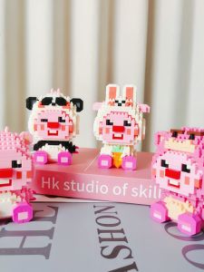 Chinese Fad Little Beaver Building Blocks Ruby Children Educational Assembly Decompression Toy Model Tiny Particles Girl Gift