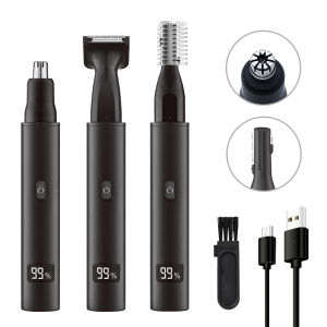 3 in 1 Electric Nose Ear Hair Trimmer Painless Rechargeable Eyebrow Beard Hair Clipper Shaver Nose Hair Trimmer