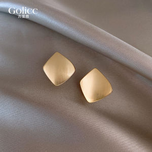 Matte Gold Earrings Unique Korean Style Fashion Jewelry for Women Retro Hong Kong Style 2025 New Popular Lightweight Luxury Ear Jewelry